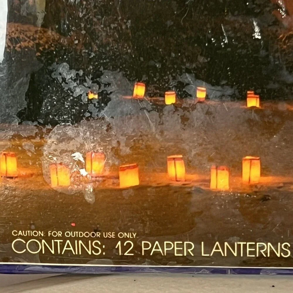 Vintage Noel Christmas Luminary Lights Lenox Candles and Paper Bag Luminaries